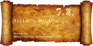 Tollár Milán névjegykártya